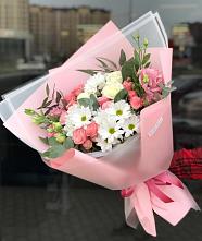 Букет цветов из:  Розы, Лизиантусы и Хризантемы в Песчанокопском